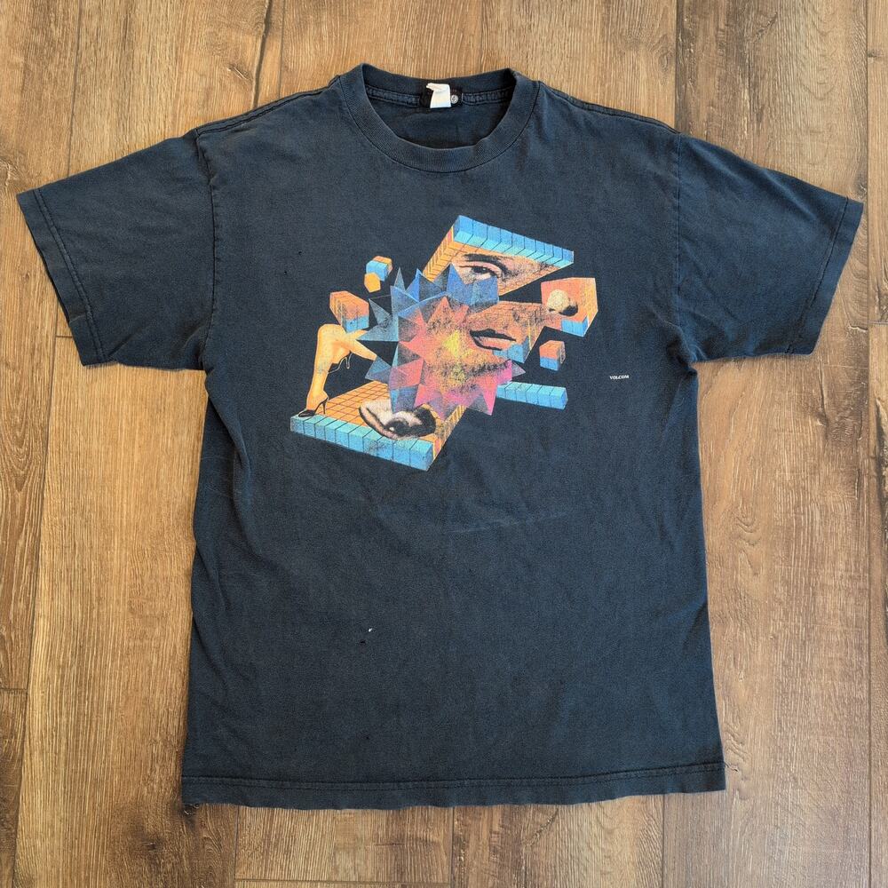 VTG Volcom Men's Medium Shirt‎ Skater Skateboard Art Abstract MC Escher Y2K
